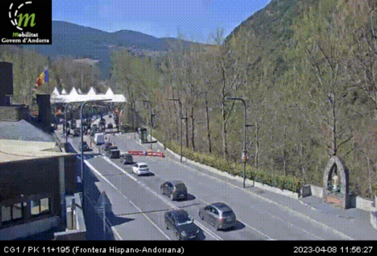 Una imatge de les càmeres de Mobilitat instal·lades a la frontera hispanoandorrana.
 