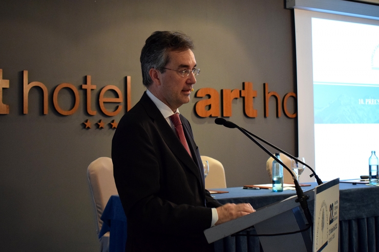 El president del comitè executiu del consorci de Turisme de Barcelona, Eduard Torres, durant l'acte organitzat per l'Empresa Familiar Andorrana (EFA).