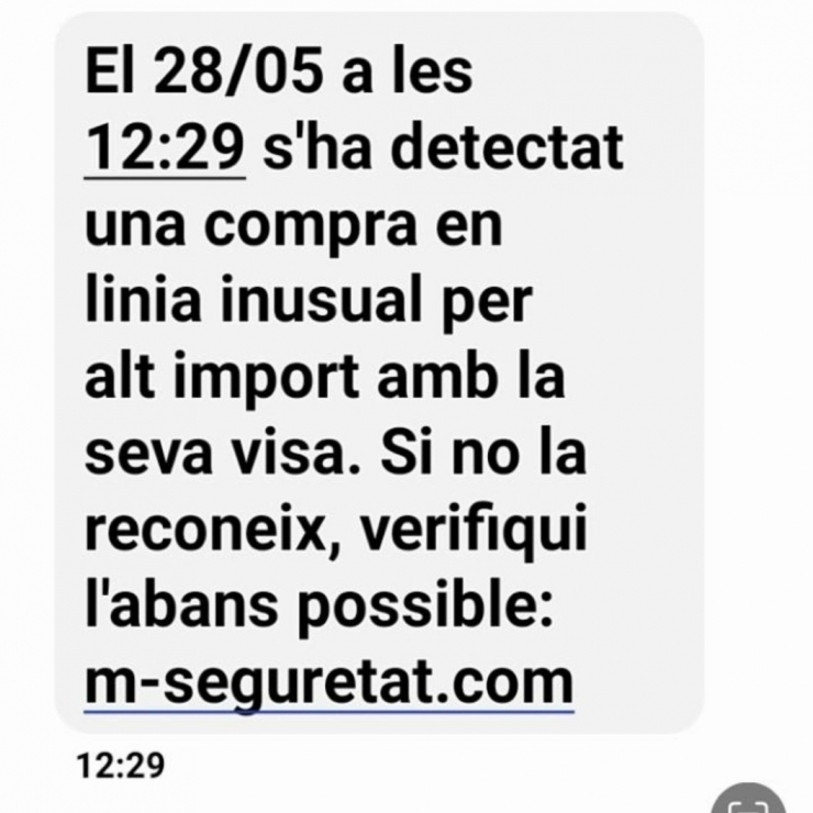 El nou missatge que arriba als clients del banc.