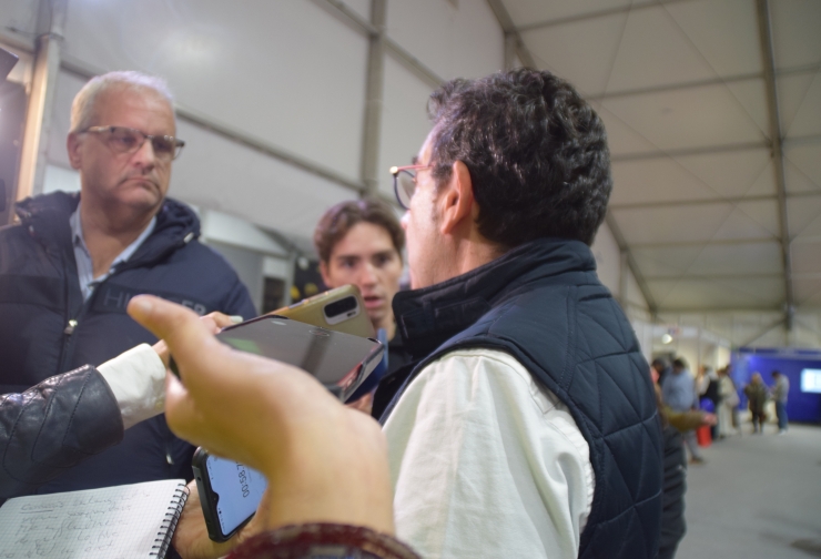 El cònsol menor d'Andorra la Vella, Miquel Canturri, fent balanç de la 44a edició de la Fira d'Andorra la Vella.