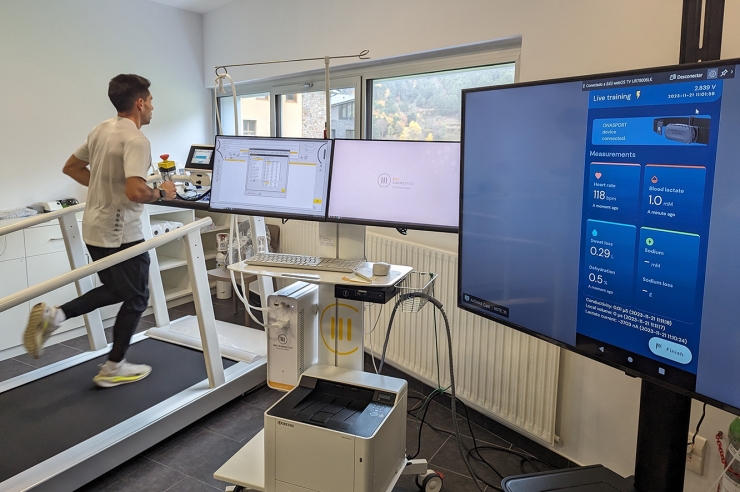 Nahuel Carabaña durant el test.