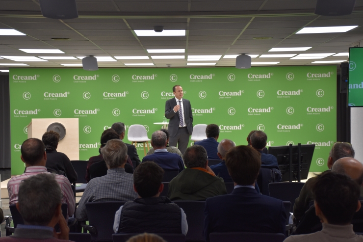 Un moment de la conferència de David Macià, CFA, director d'Inversions i Estratègia de Mercats de Creand Asset Management.