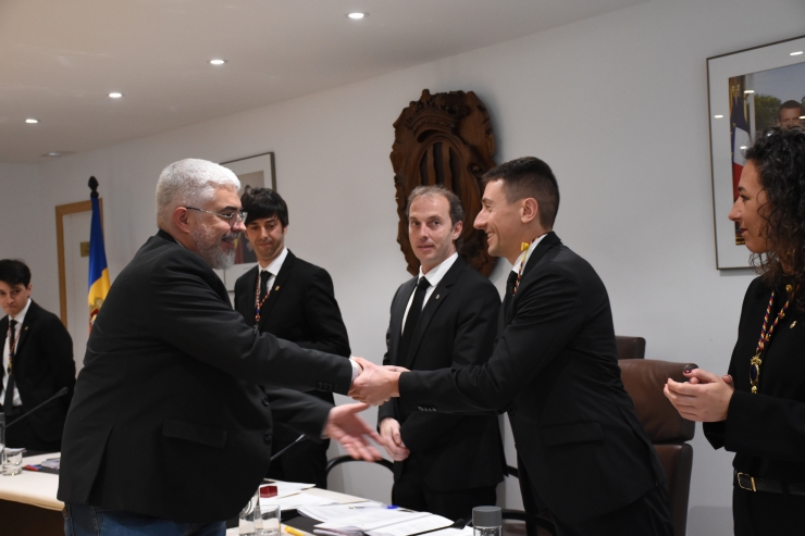 Un dels deseners del sometent que han jurat el càrrec aquest dimecres.