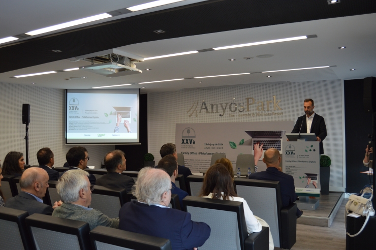 El president de l'Empresa Familiar Andorrana (EFA) Daniel Armengol,  durant la inauguració del 25è Cicle d'Empresa Familiar Andorrana.