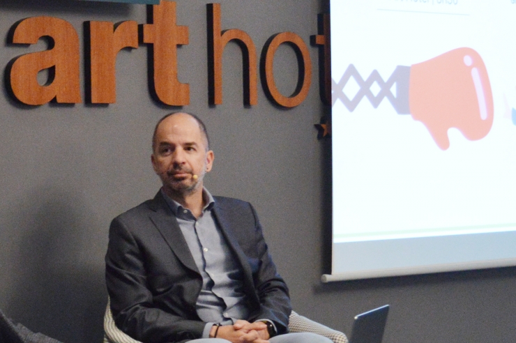 Guifré Homedes en un acte a Andorra organitzat per l'EFA.