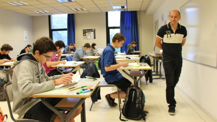 Una imatge d'arxiu d'uns estudiants durant la prova oficial de batxillerat.