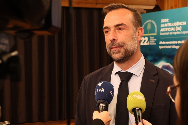 El president de l'EFA, Daniel Armengol, en una atenció als mitjans.