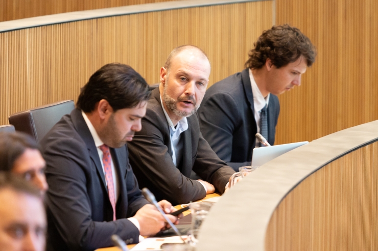El conseller general de Concòrdia, Jordi Casadevall, durant la sessió de Consell General d'aquest dijous.