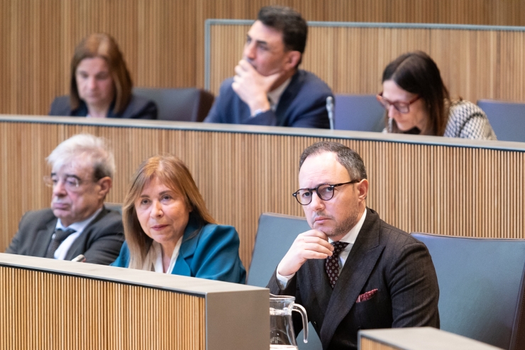 La banca del Govern en la sessió de Consell General d'aquest dijous.