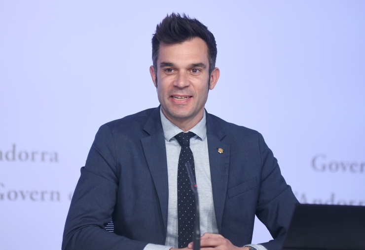 El secertari d'Estat de Transició Energètica, Transports i Mobilitat, David Forné, en la roda de premsa posterior al consell de ministres.