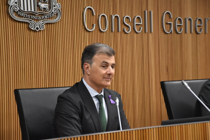 El secretari d'Estat de Transformació Digital i Telecomunicacions, Marc  Rossell, durant la seva compareixença en seu parlamentària.