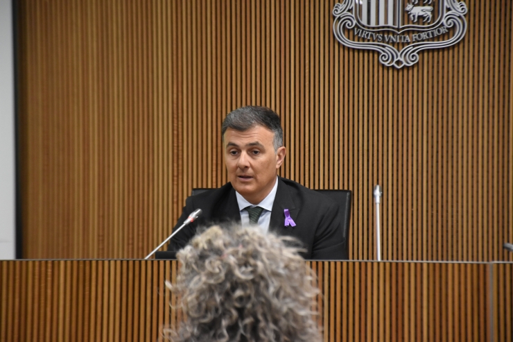 El secretari d'Estat de Transformació Digital i Telecomunicacions, Marc  Rossell, durant la compareixença al davant de la comissió legislativa de Justícia, Interior i Afers Institucionals.