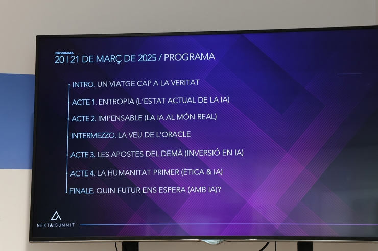 El programa de les jornades Next AI Summit, que tindran lloc els dies 20 i 21 de març.
