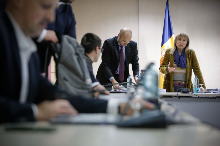 La ministra de Presidència, Economia, Treball i Habitatge, Conxita  Marsol, en un moment del consell econòmic i social que s'ha celebrat aquest dimarts.