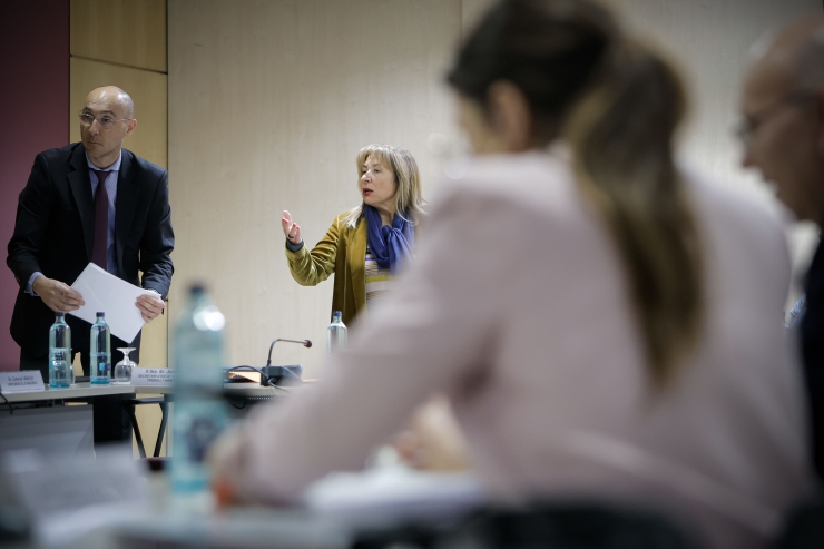 La ministra de Presidència, Economia, Treball i Habitatge, Conxita Marsol, durant el consell econòmic i social que s'ha dut a terme aquest dimarts.