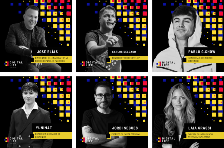 Alguns dels ponents que participen en la segona edició del Digital Life Congress que se celebra al Centre de congressos d'Andorra la Vella.