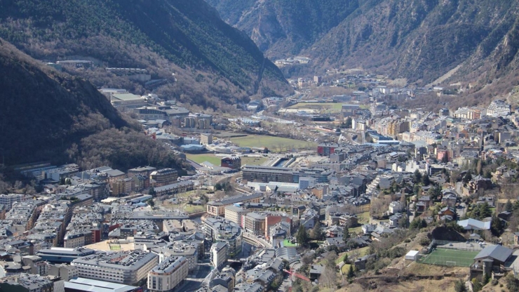 Vista aèria d'Andorra la Vella.