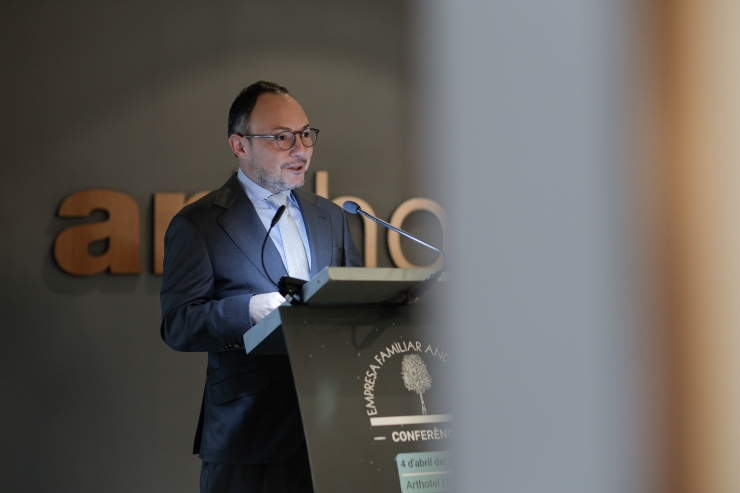 El cap de Govern, Xavier Espot, durant la seva intrervenció en l'acte de l'EFA.