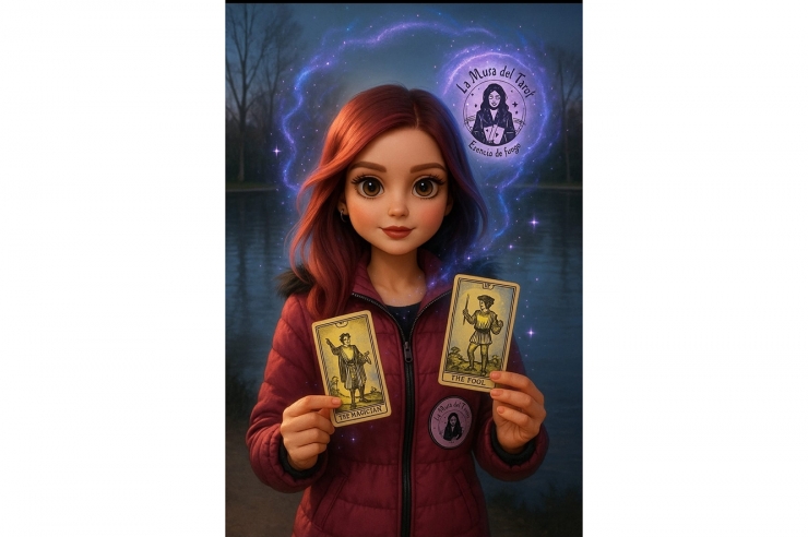 Retrat creat amb IA d’Esther Sánchez, 'La Musa del Tarot'.