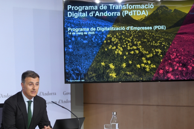 El secretari d’Estat de Transformació Digital i Telecomunicacions, Marc Rossell, en roda de premsa.