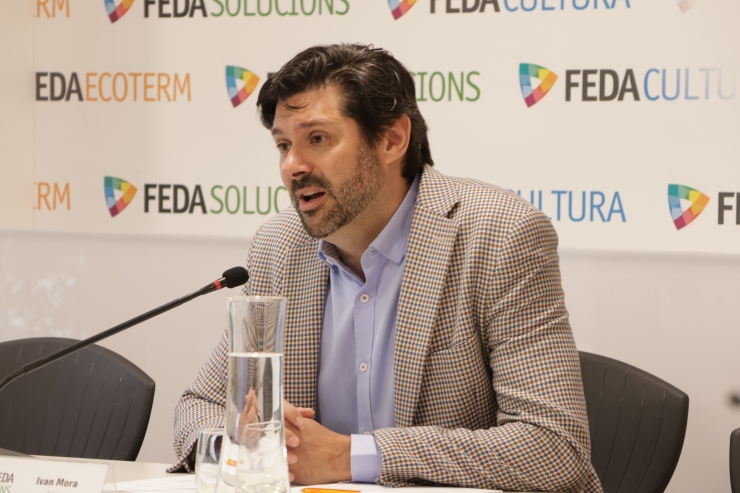 El gerent de FEDA Solucions, Ivan Mora, en roda de premsa.