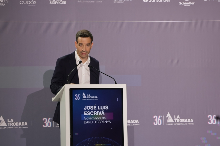 El president de la Trobada Empresarial al Pirineu, Josep Serveto, durant la cloenda de la 36a edició.