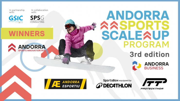 El cartell dels guanyadors de la tercera edició de l’Andorra Sports Scale-Up Program.