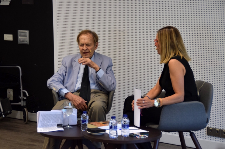 L'economista, historiador i polític espanyol, Ramon Tamames, durant el col·loqui.