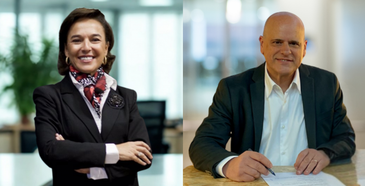 La sòcia fundadora de Escuela Europea de Coaching, Eva López-Acevedo, i el president de CIMA, Ignasi Martín, han signat l'acord.