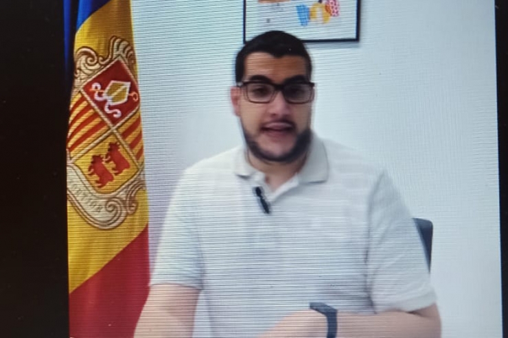 El conseller general i president del Partit Socialdemòcrata (PS), Pere Baró, durant la seva intervenció.