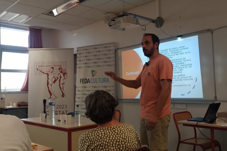 El politòleg, Albert Gomà, durant la seva intervenció.