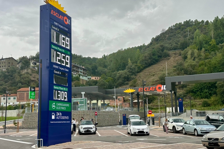 El preu dels carburant a una gasolinera de la Seu d'Urgell.