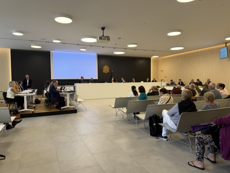 Un moment de l'assemblea de creditors d'Assegurances Generals.