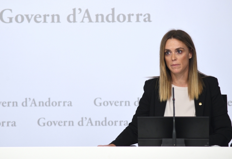 La secretària d'Estat d'Igualtat i Participació Ciutadana, Mariona Cadena, durant la roda de premsa posterior al consell de ministres.