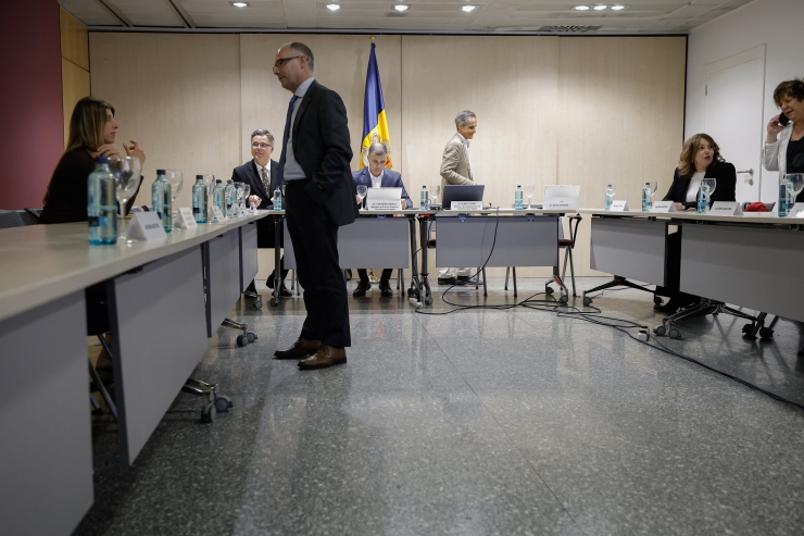 Reunió del ministre de Funció Pública i Transformació Digital, Marc Rossell, amb el sector empresarial.