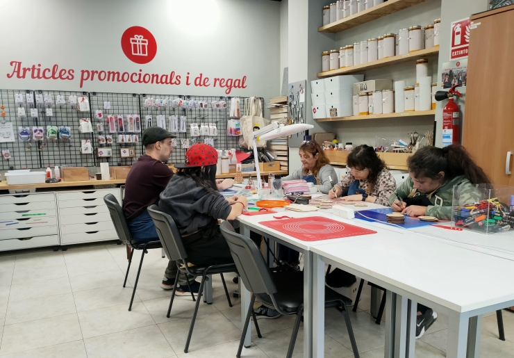 El taller on els treballadors confeccionen els diferents productes.