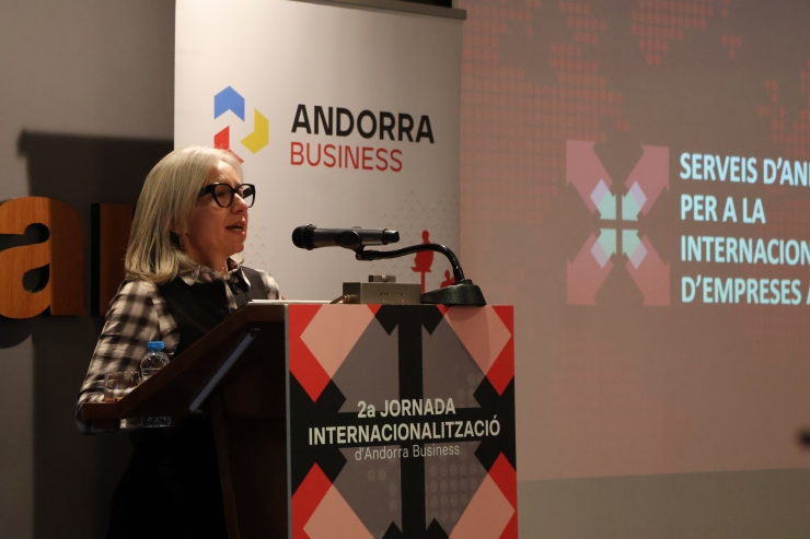 La directora general d'Andorra Business, Judit Hidalgo, durant les jornades.
