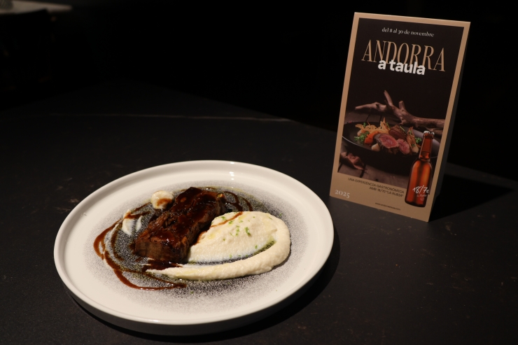 Un dels plats del menú degustació de l'Andorra a Taula del Restaurant Angelo.