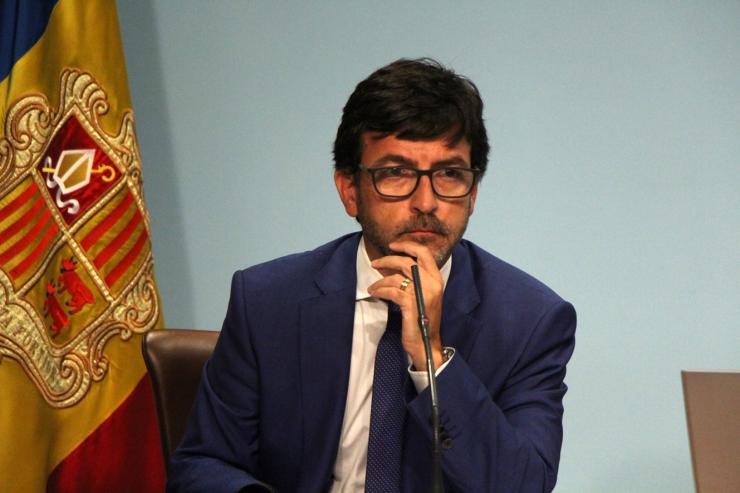 El ministre portaveu, Jordi Cinca, durant la roda de premsa posterior al consell de ministres.