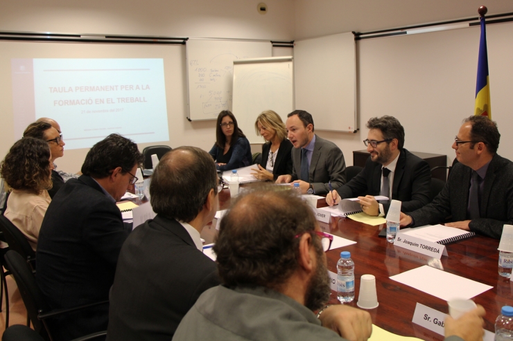 La Taula permanent per a la formació en el treball, presidida pel ministre d'Afers Socials, Justícia i Interior, Xavier Espot, s'ha reunit aquest dimarts al matí.