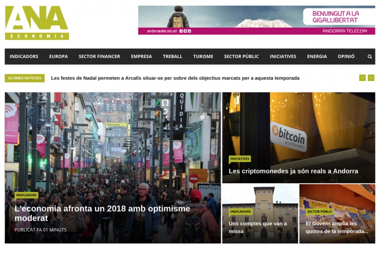 Portada de la nova web ANAECONOMIA.AD.