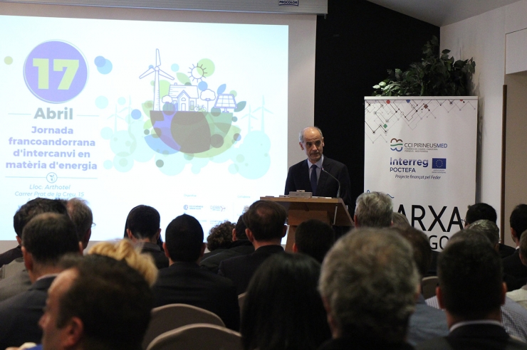 El cap de Govern, Toni Martí, durant la seva intervenció en la jornada.