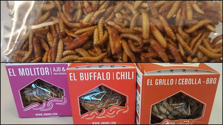 Alguns dels productes d'insectes que comercialitza Carrefour.