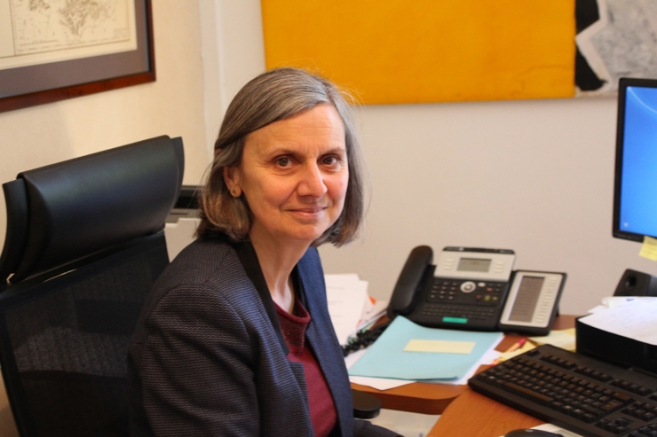 L'ambaixadora de França a Andorra, Jocelyne Caballero, al seu despatx.