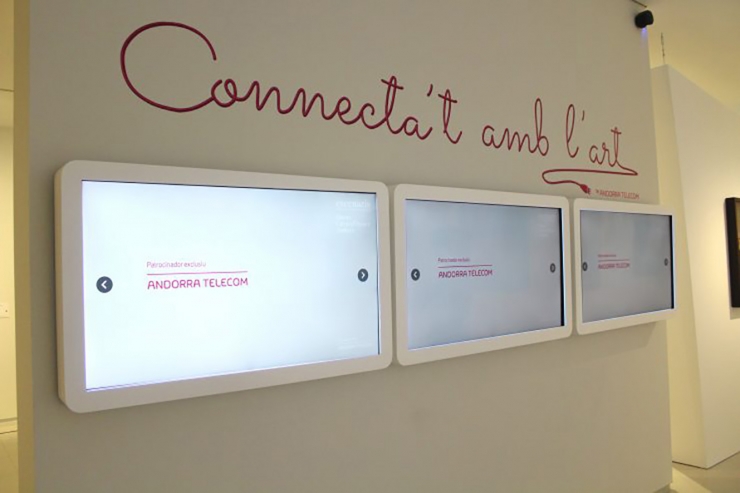 Pantalles proporcionades per Andorra Telecom al Museu Carmen Thyssen Andorra.