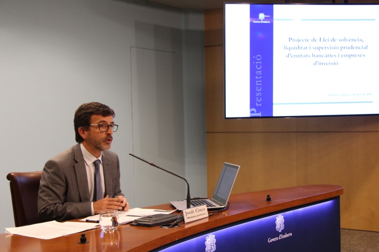 El ministre portaveu, Jordi Cinca, en roda de premsa.