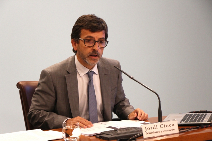 El ministre portaveu, Jordi Cinca, en roda de premsa.