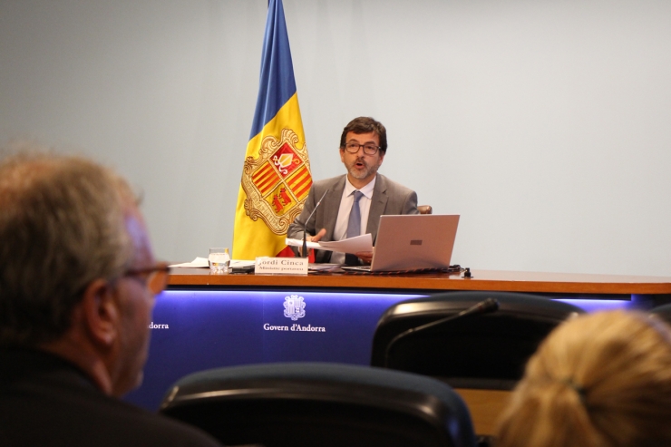 El ministre portaveu, Jordi Cinca, en roda de premsa.