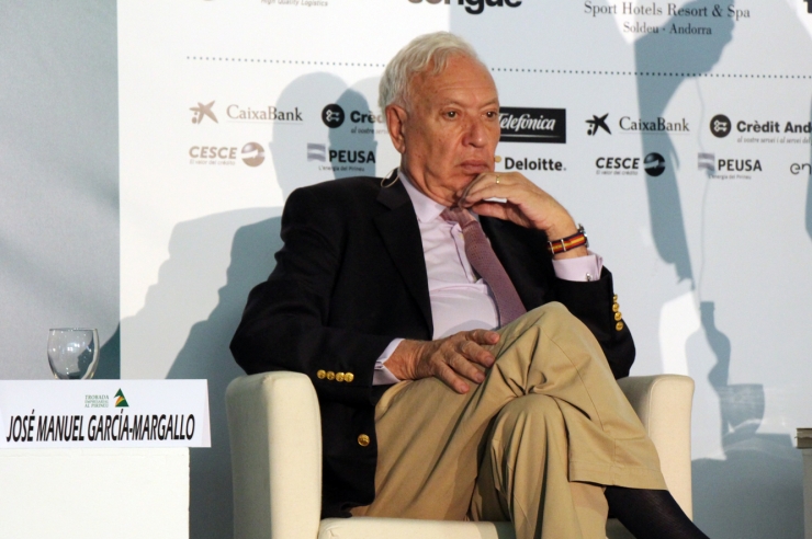 L'exministre espanyol José  Manuel García-Margallo, durant la  tertúlia sobre el el futur de la Unió Europea.
