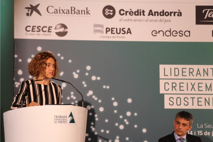 La ministra de Política Territorial i Funció Pública del Govern espanyol, Meritxell Batet, en un moment del seu discurs.